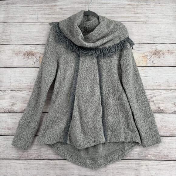 Angel of the North Anthropologie Cowl Neck Wool Blend Sweater Womens M Gray - Picture 1 of 13